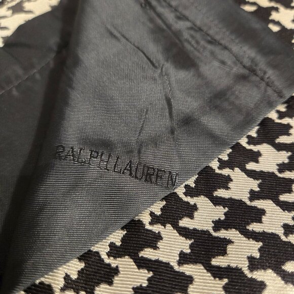 Vintage Ralph Lauren | 100% Silk Black & White Houndstooth Skirt | Size M - Picture 2 of 9